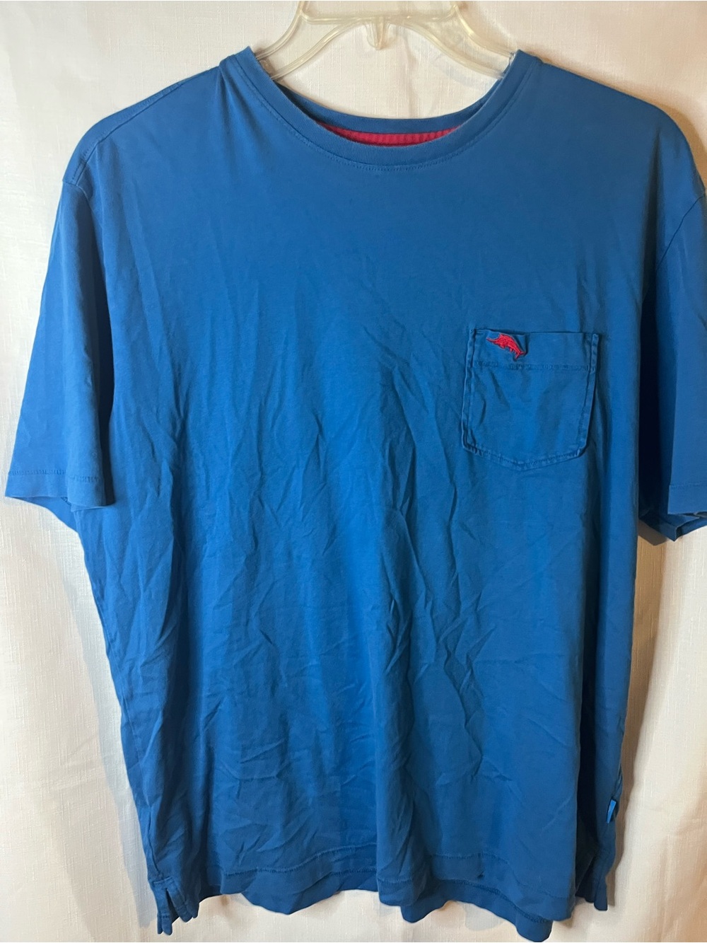 Tommy Bahama Royal Blue Short Sleeve Pocket Tee with Red Accent